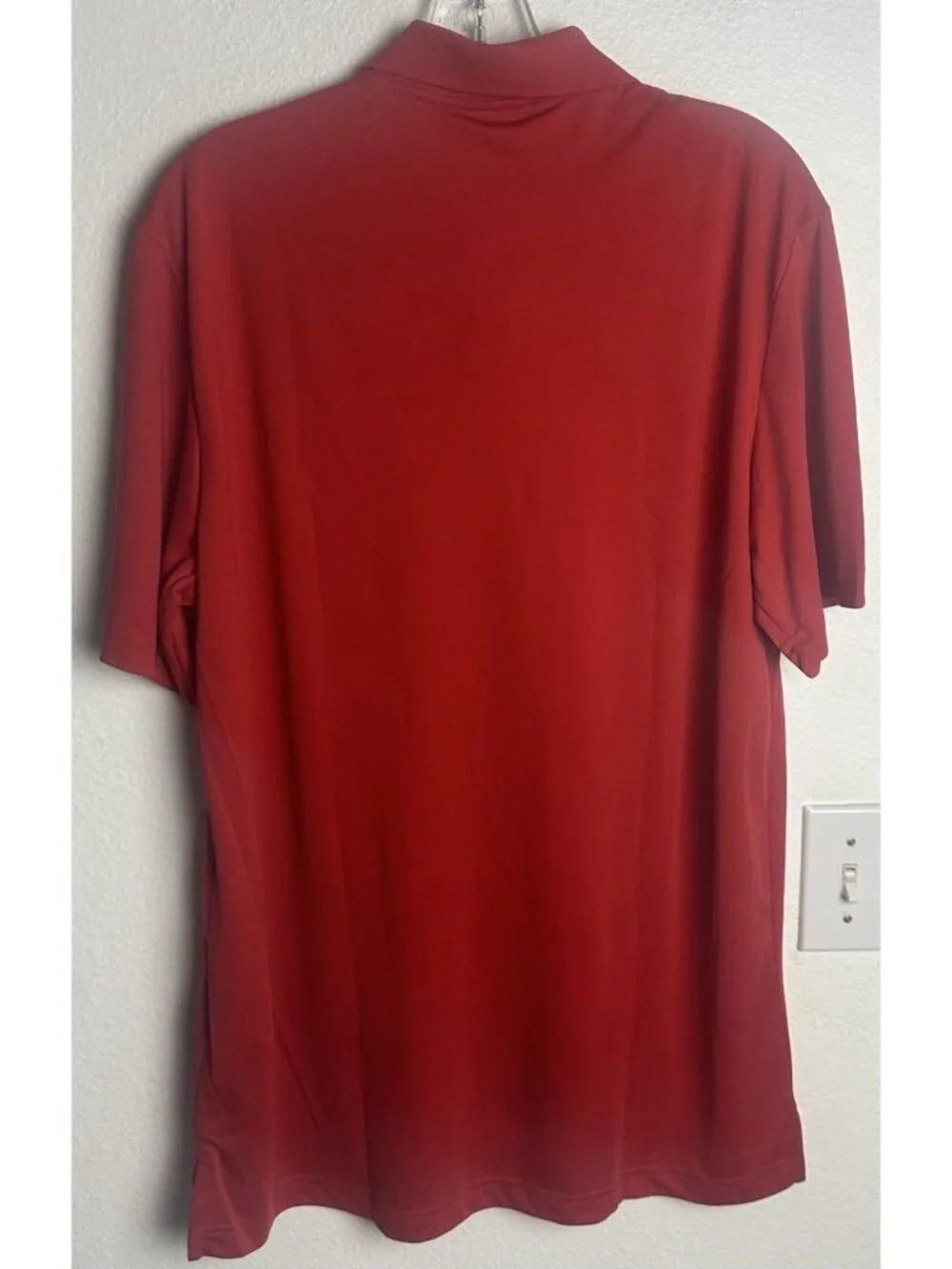 NWT Adidas Golf Polo Shirt Mens Large Red Johnson & Johnson Performance UPF 50+